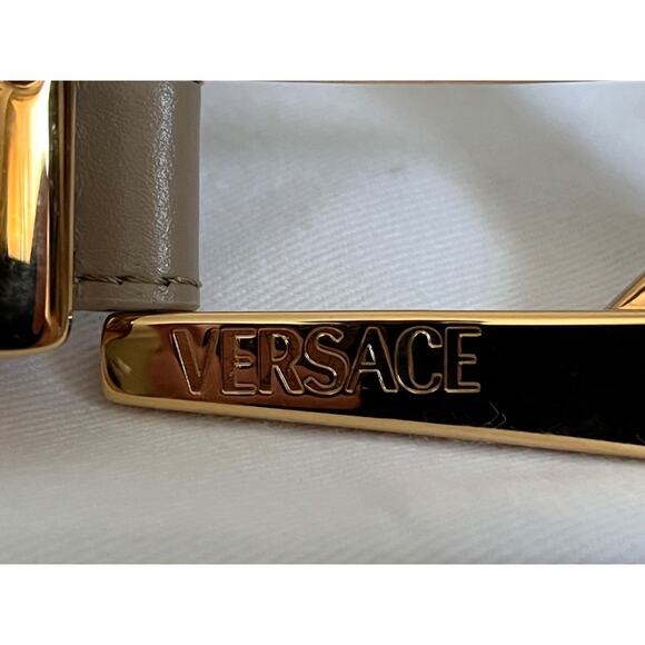 138. Versace Medusa Heritage Barocco Jacquard Logo Buckle Leather Belt main image 7